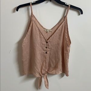 2 for $10 Cozy Casual blush tie front top medium